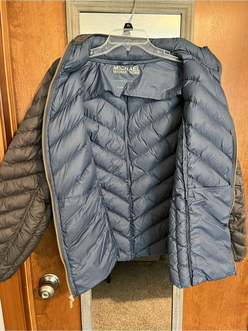 Michael Kors Gray Quilted Packable Puffer Jacket - Picture 6 of 6